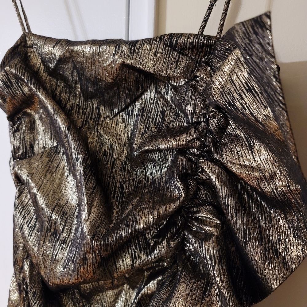 Zara Metallic Ruffled Mini Dress - Picture 11 of 14